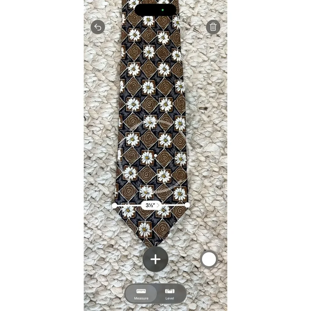 NWT Ermenegildo Zegna Italian Silk Floral Geometric Necktie Brown Black Designer